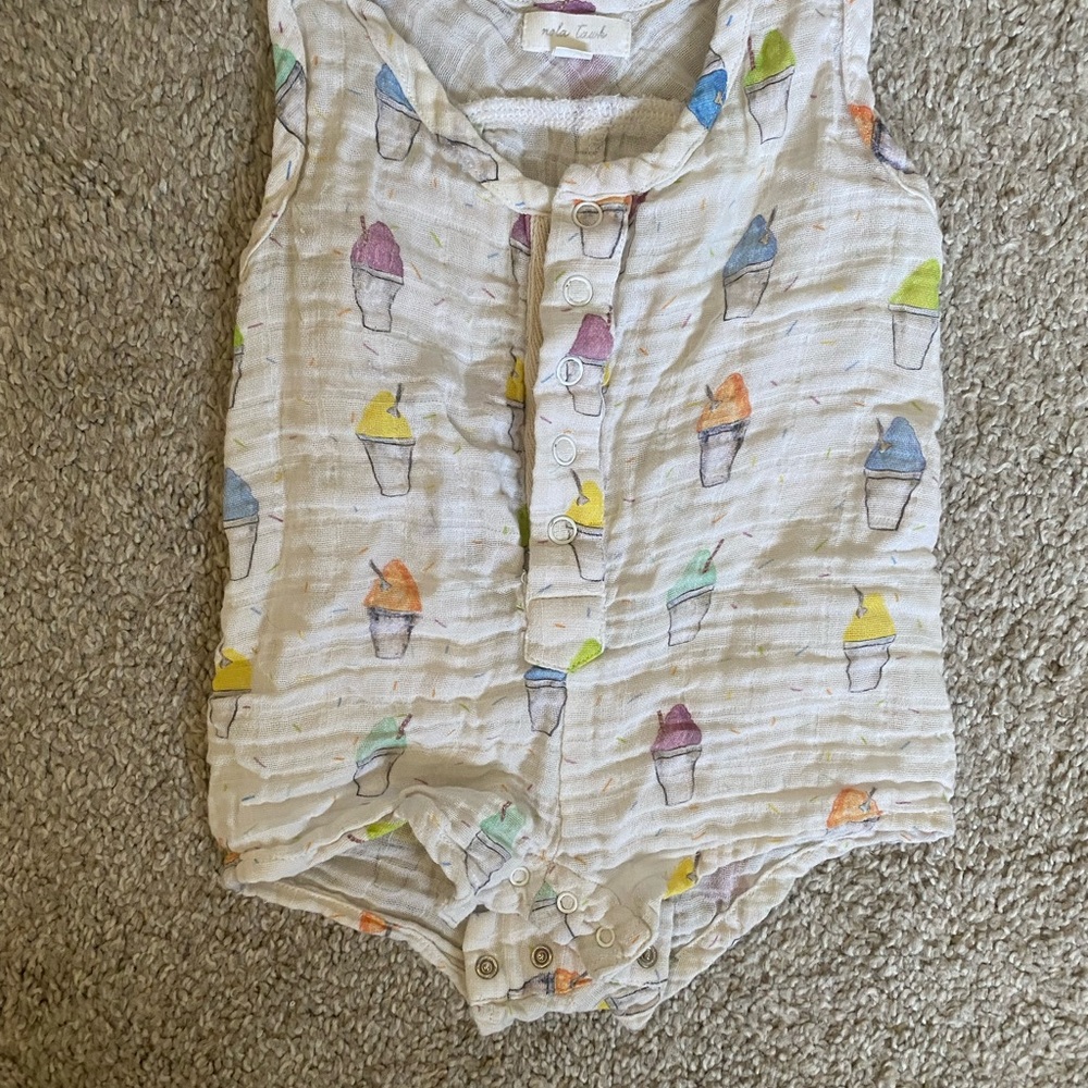 Nola Tawk Snowball Muslin Baby Romper